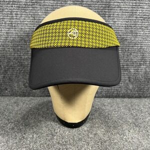 Louis Castel Visor Cap Hat Womens Medium Black Gold Strap Back Golf Tennis